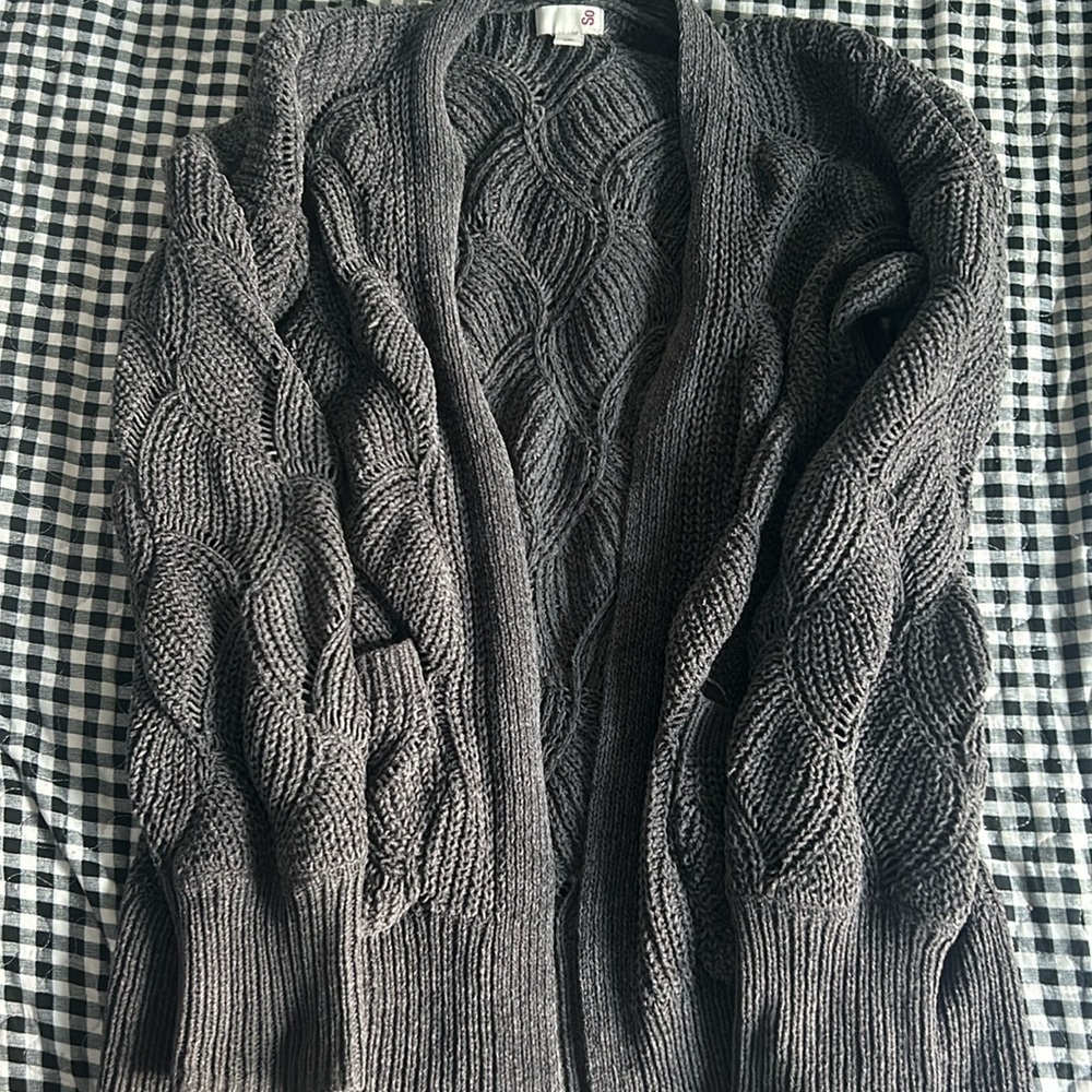 Dark grey cardigan sweater